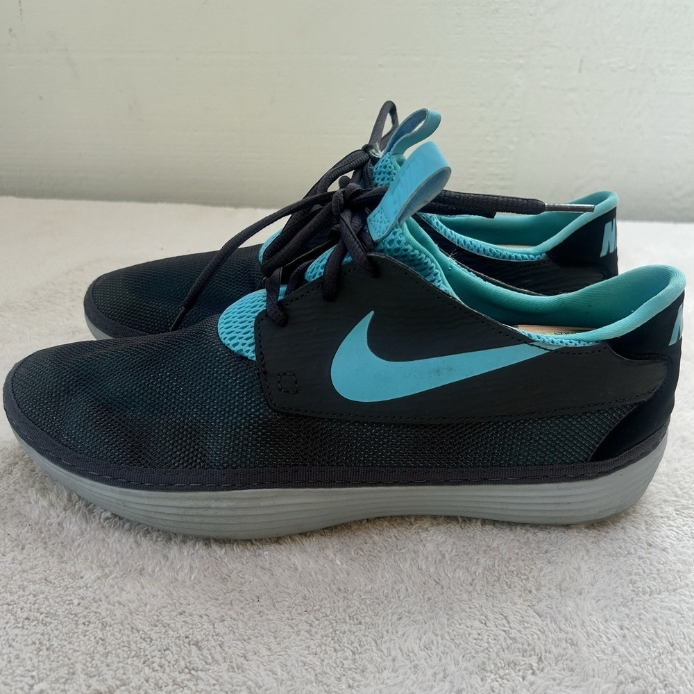 Nike Solarsoft Moccasinโ Running Shoes Gray Blue US Size 12 555301-040 EUC